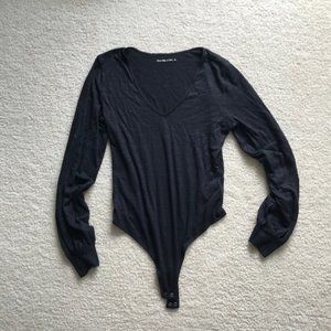 Black Abercrombie & Fitch Long-sleeved Bodysuit - Size Large
